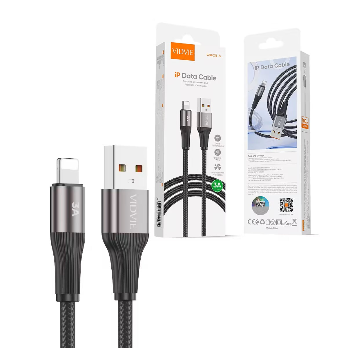Cable Usb Para iPhone 11 12 13 14 Trenzado 3 Metros Carplay