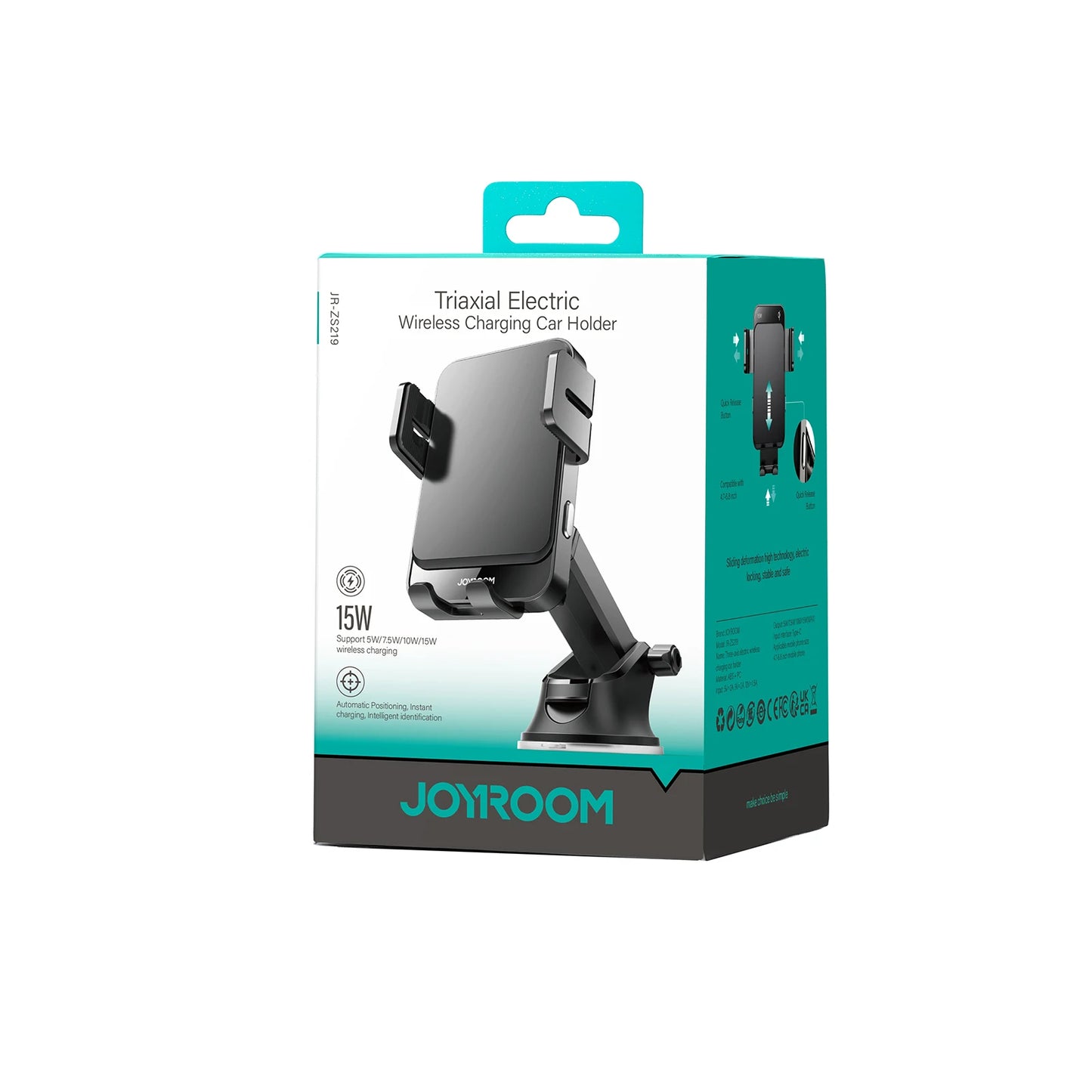 Soporte Cargador Inalámbrico 15w De Carro Tablero Joyroom Negro