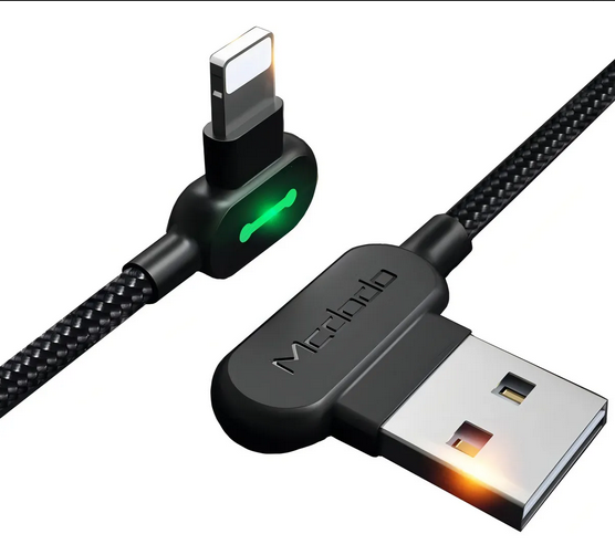 Cable Para iPhone USB - Lightning Gamer 90º Largo 1.8m Carga Rapida y Datos Mcdodo