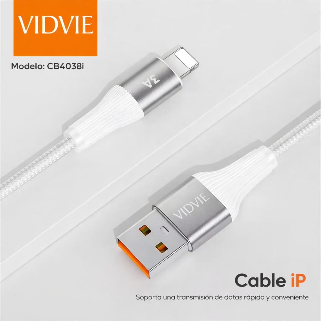 Cable Usb Para iPhone 11 12 13 14 Trenzado 3 Metros Carplay