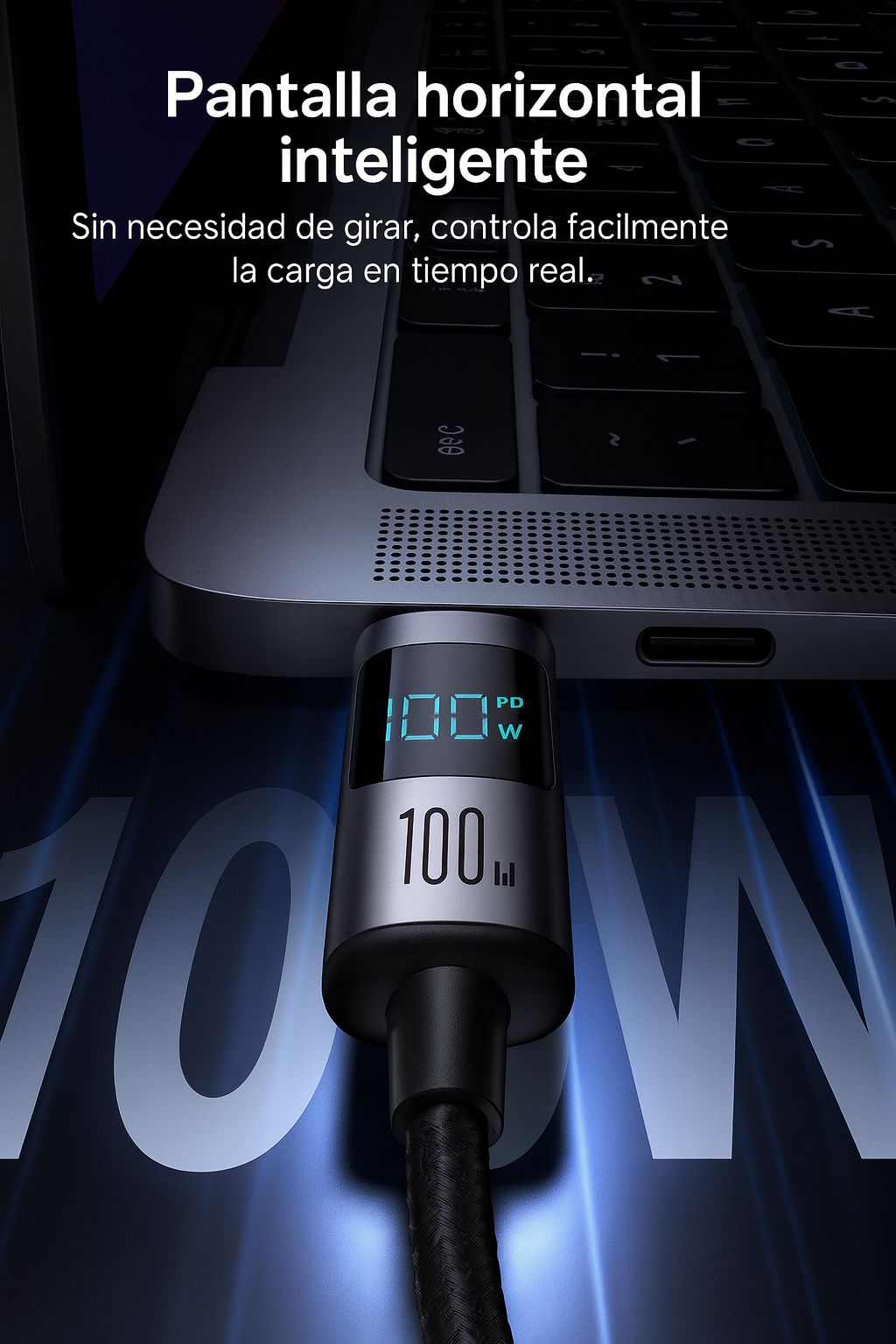 Cable Joyroom Usb Tipo C 100w Carga Rapida Pantalla Led 1,2 Metros