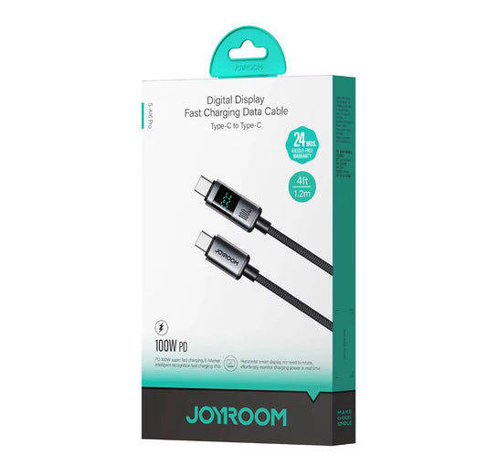 Cable Joyroom Usb Tipo C 100w Carga Rapida Pantalla Led 1,2 Metros