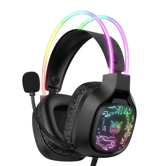 Audífonos Gamer Onikuma X22 Rgb Microfono Para Pc Xbox Ps5 Negro