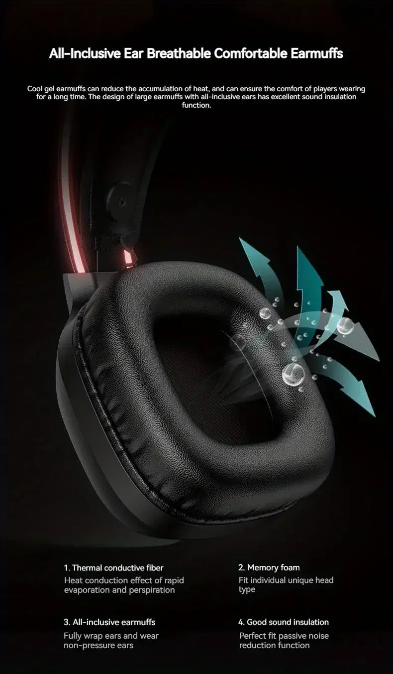 Audífonos Gamer Onikuma X22 Rgb Microfono Para Pc Xbox Ps5 Negro