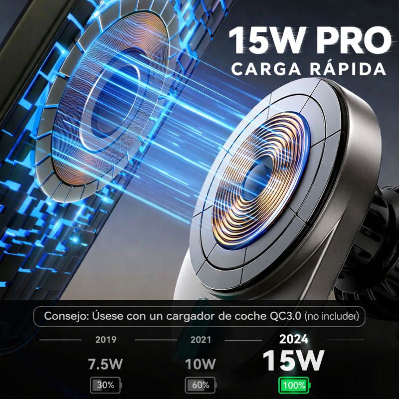 Soporte Cargador Magnetico Carga Rapida Inalambrico 15w Para Carro Joyroom Negro
