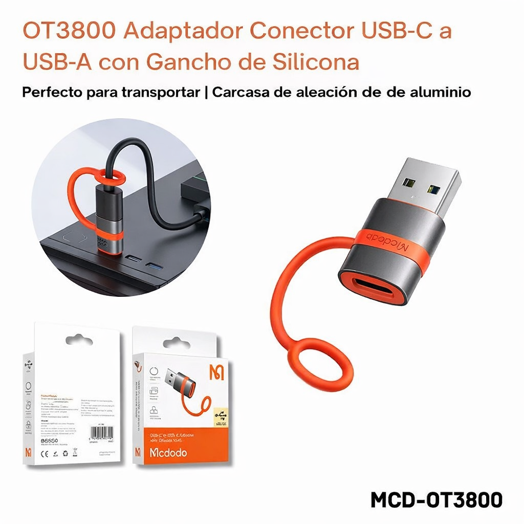 Adaptador Tipo C a USB 3.0 Mcdodo – Convertidor OTG Alta Velocidad 5Gbps